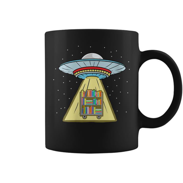 Book Shelf Ufo Abduction Graphic Print Coffee Mug