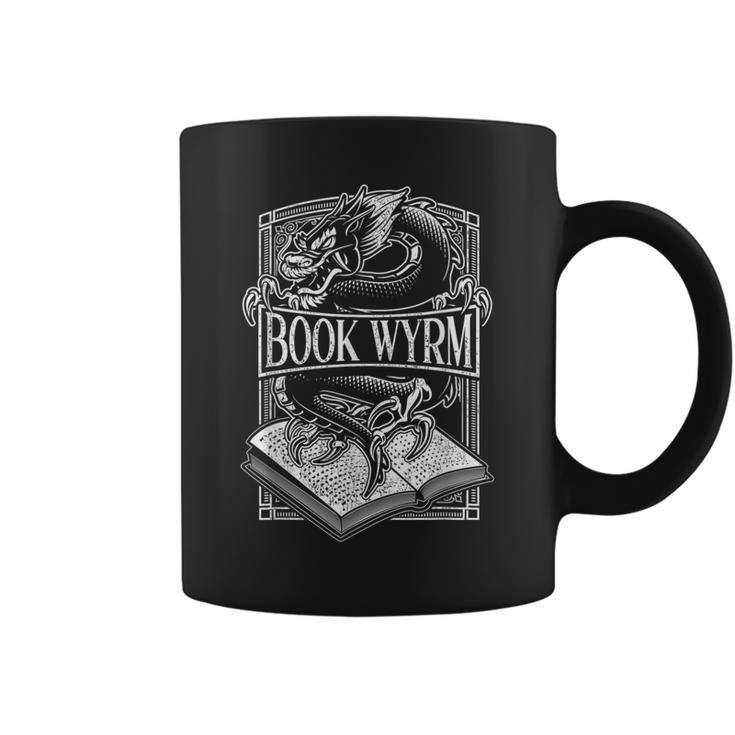 Book Wyrm BookWyrm Dragon Reading Lover Distressed Graphic Print Coffee Mug