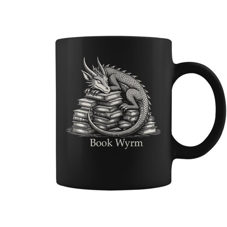 Book Wyrm Fantasy Creature Reading Mythical Art Graphic Print Coffee Mug
