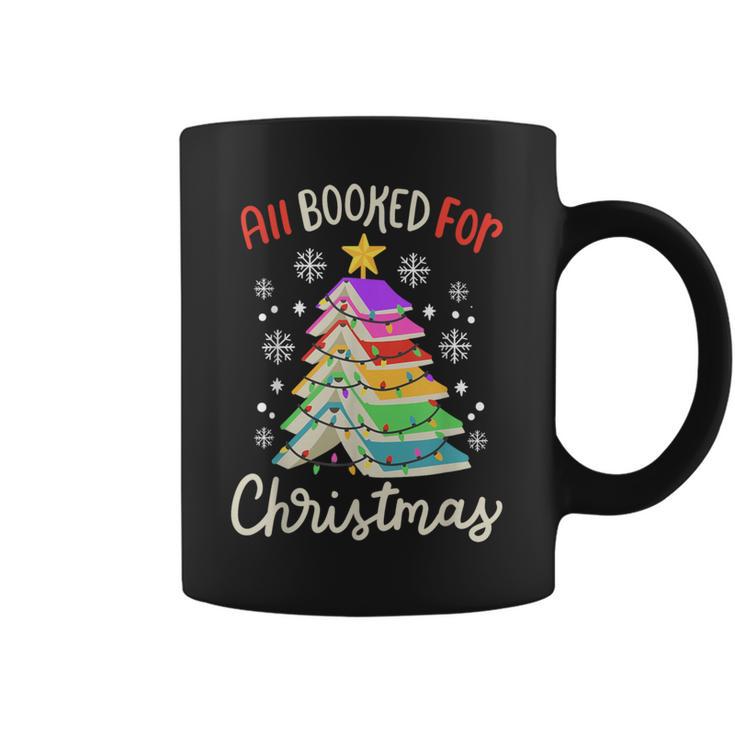 All Booked For Christmas Book Lovers Xmas Tree Women Graphic Print Coffee Mug