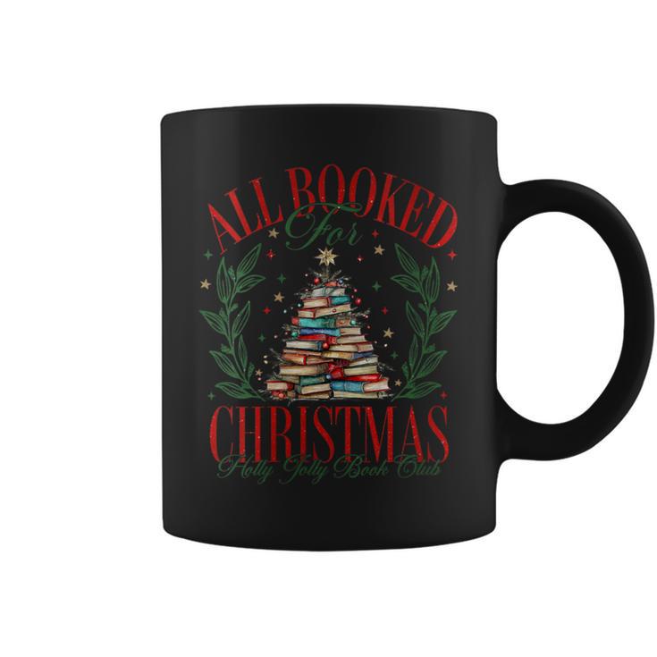 All Booked For Christmas Holly Xmas Jolly Book Club Teacher Graphic Print Coffee Mug