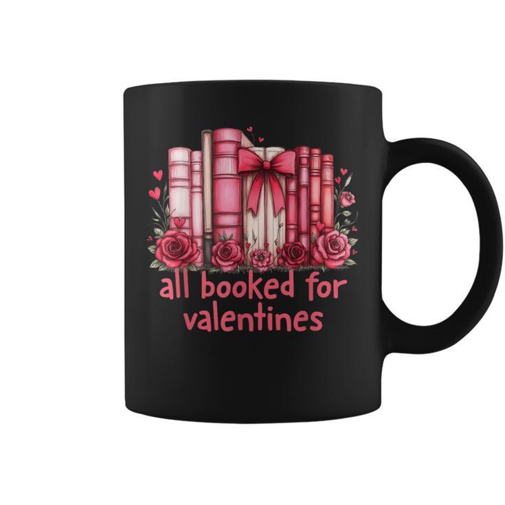 All Booked For Valentines Coquette Bow Book Lover Bookworm Graphic Print Coffee Mug