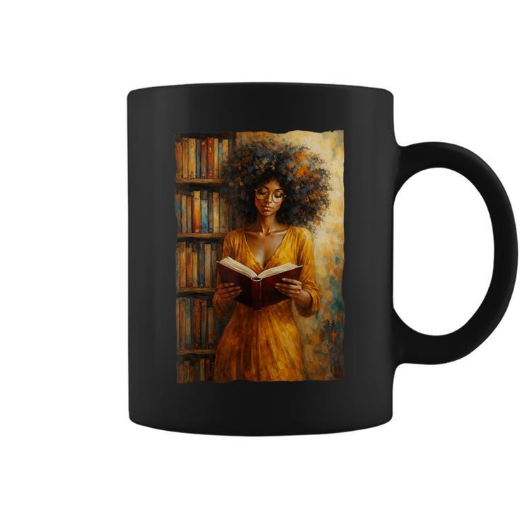 Bookish Melanin Afro Girl Reading Book Bookstore Woman Graphic Print Coffee Mug Bookish Melanin Afro Girl Reading Book Bookstore Woman Graphic Print Coffee Mug