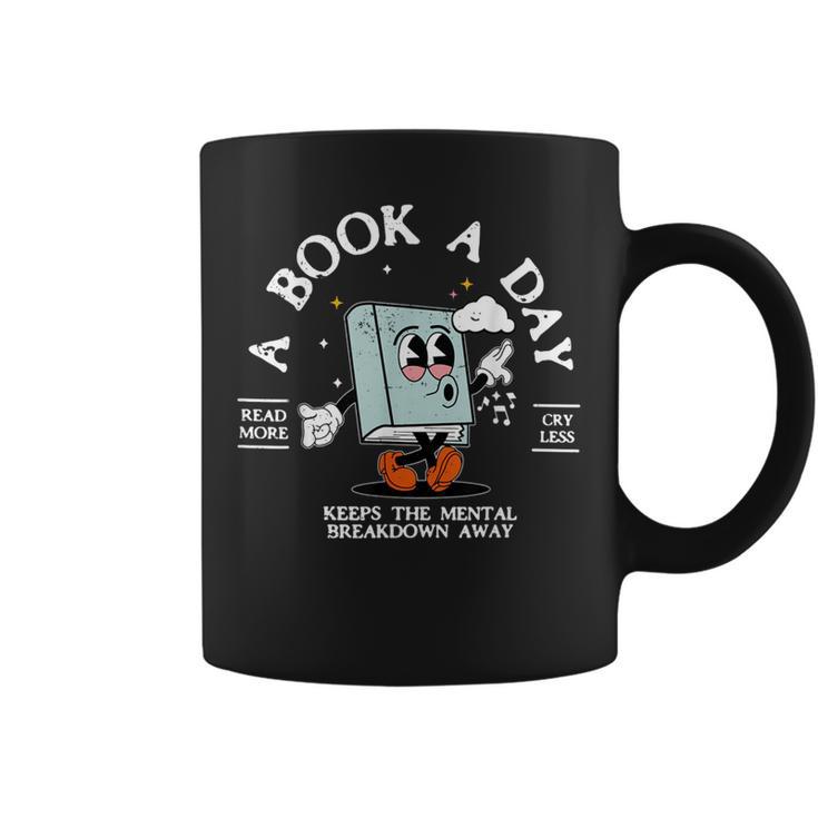 Bookish Mental Health Book A Day Retro Read More Book Graphic Print Coffee Mug