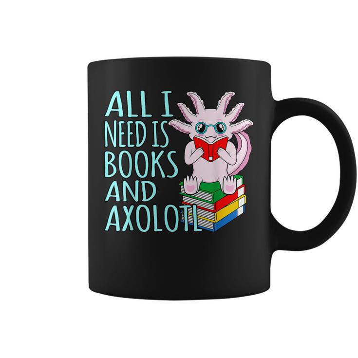 Books And Axolotl Kawaii Animal Axolotls Lover Owner Graphic Graphic Print Coffee Mug