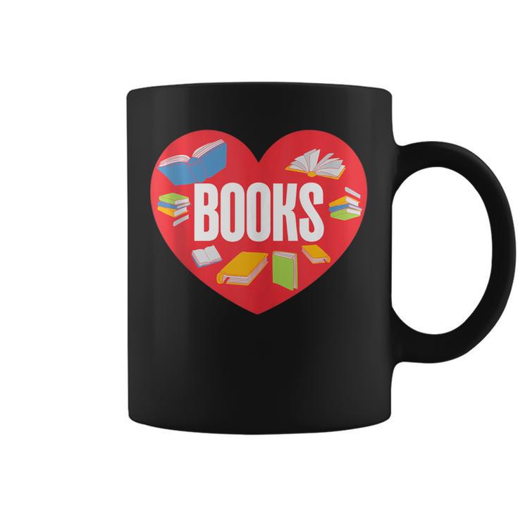 Books Book Reader Bookworm Teacher Valentine's Day Graphic Print Coffee Mug