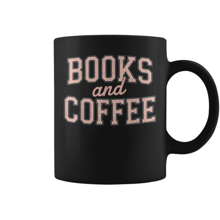 Books And Coffee Vintage Reading Lover Typography Graphic Print Coffee Mug