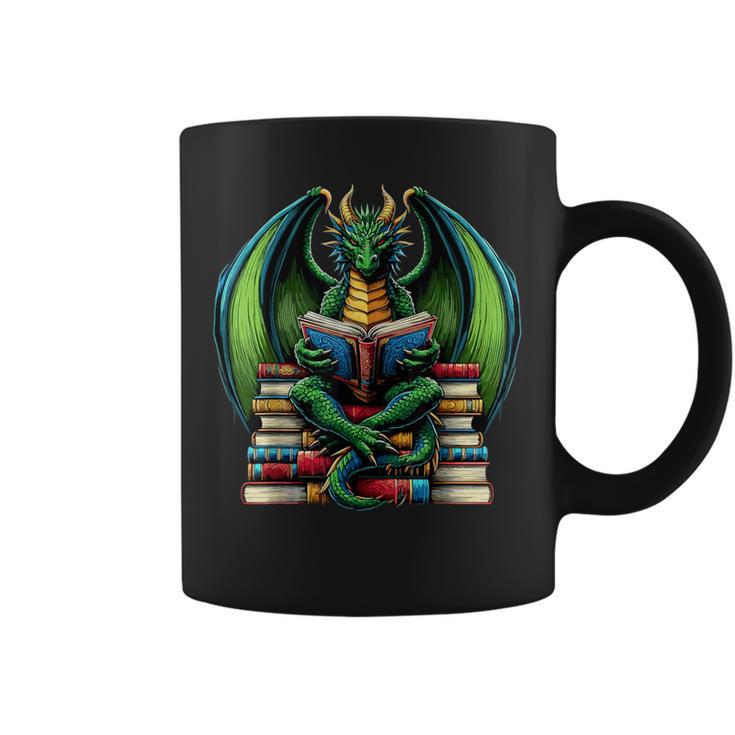 Books Dragon Reading Book Graphic Print Coffee Mug