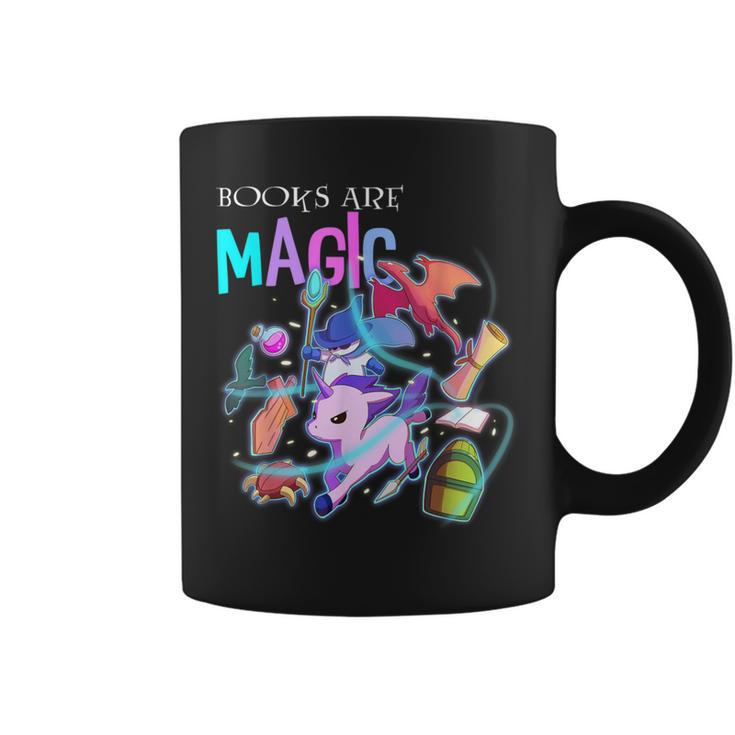 Books Are Magic Fantasy Bookworm Graphic Print Coffee Mug