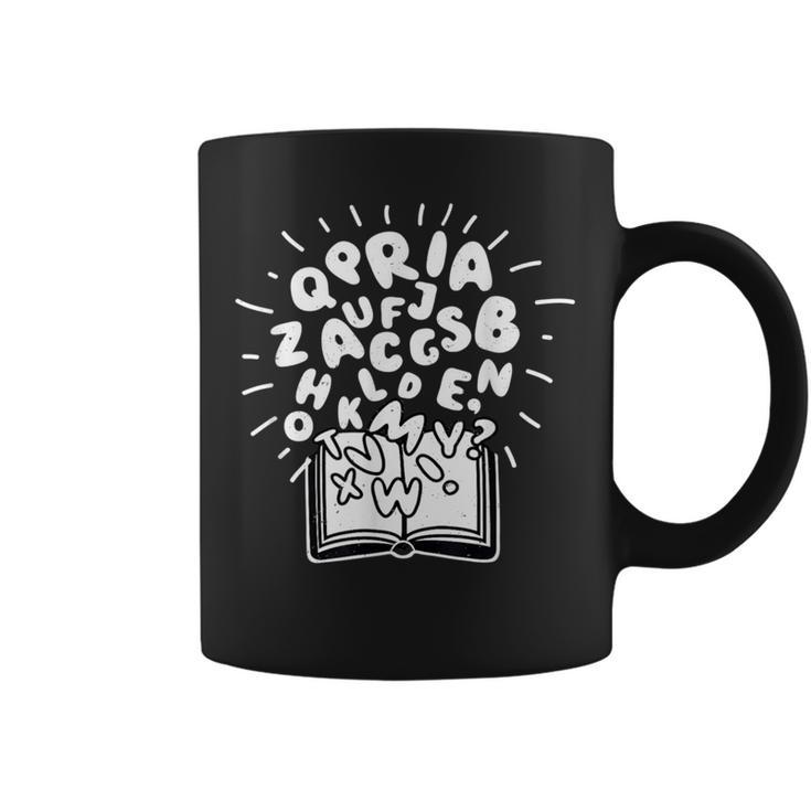 Books Reading Book Lover Alphabet Literature Reader Graphic Print Coffee Mug