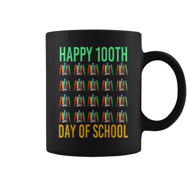 Books School Teacher Student Happy 100th Day Of School Graphic Print Coffee Mug