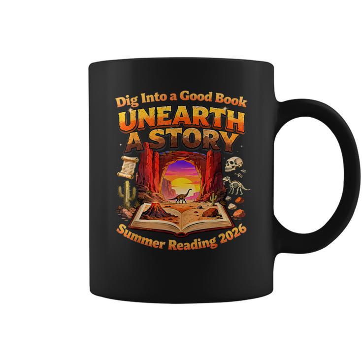 Books Summer Reading 2026 Unearth A Story Dinosaur Graphic Print Coffee Mug Books Summer Reading 2026 Unearth A Story Dinosaur Graphic Print Coffee Mug