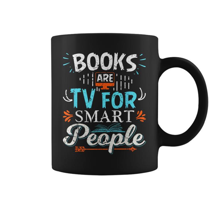 Books Are TV Smart People Birthday Christmas Readers Graphic Print Coffee Mug