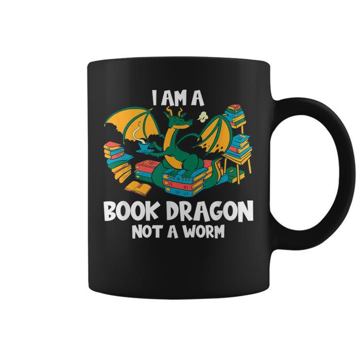 Bookworm Books Reading I Am A Book Dragon Graphic Print Coffee Mug