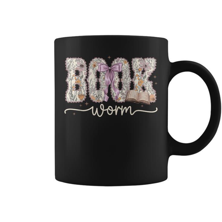 Bookworm Coquette Bow Floral Bookish Reading Book Lovers Graphic Print Coffee Mug