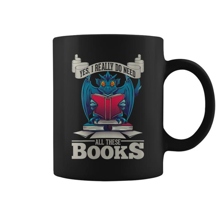 Bookworm Flying Mythical Creature Book Reading Dragon Graphic Print Coffee Mug