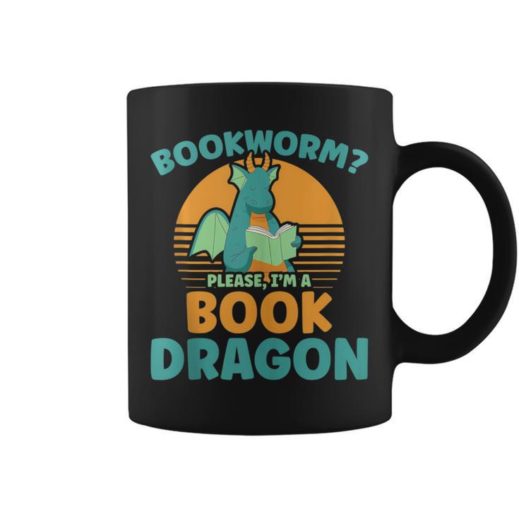 Bookworm Kids Dragon Lover Book Reader Fun Graphic Print Coffee Mug