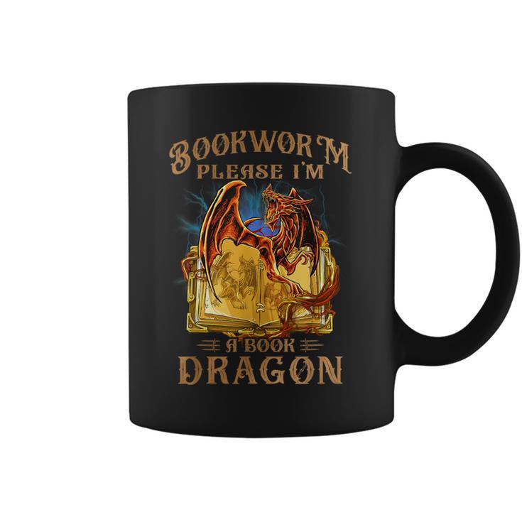 Bookworm Please I'm a Book Dragon Dragon Books Lovers Graphic Print Coffee Mug