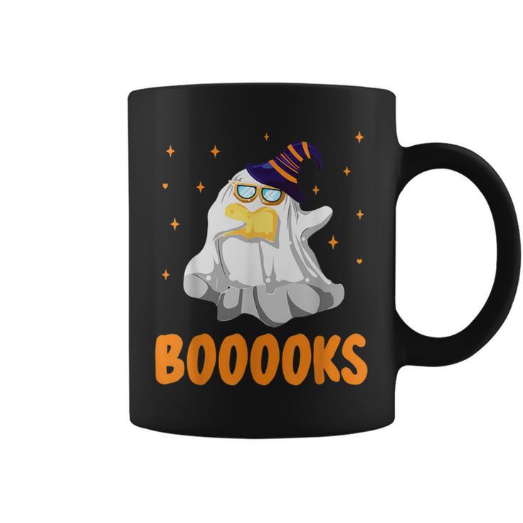 Booooks Funny Halloween Cute Ghost Book Reading Graphic Print Coffee Mug
