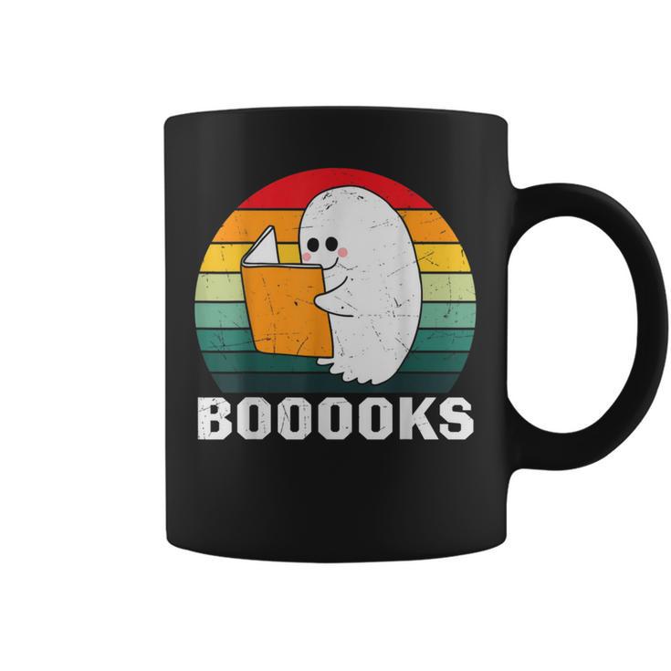 Booooks Funny Halloween Ghost Books For Bookworm Readers Graphic Print Coffee Mug