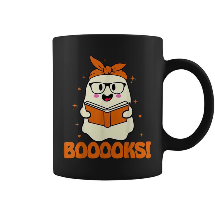 Booooks Ghost Boo Read Books Library Teacher Halloween Cute For Men Women Kids Graphic Print Coffee Mug