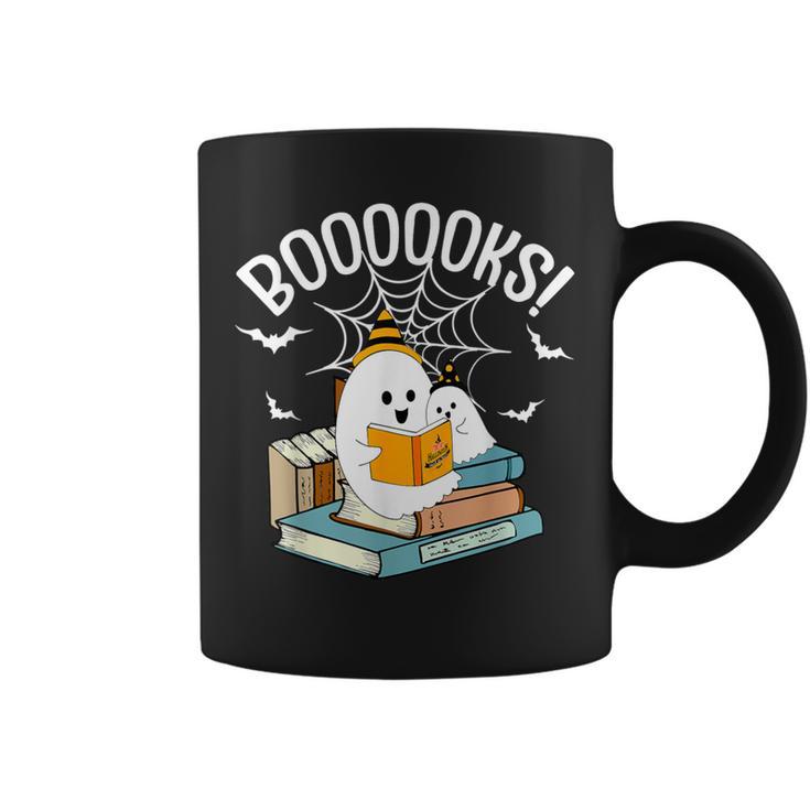 Booooks Ghost Read Books Halloween Graphic Print Coffee Mug