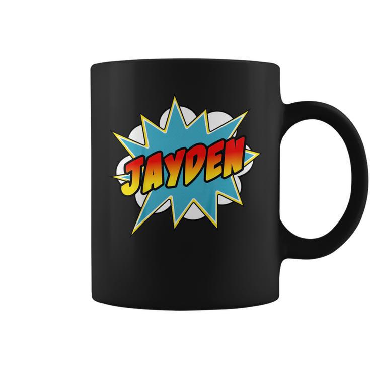 Boys Jayden Comic Book Superhero Name Graphic Print Coffee Mug