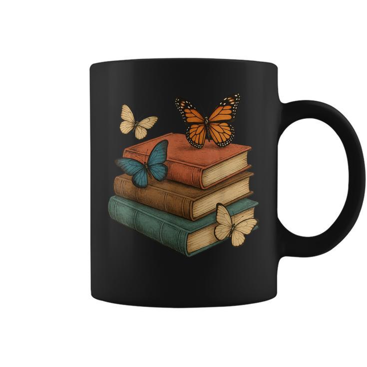 Butterflies And Books Cute Butterfly Graphic Print Coffee Mug