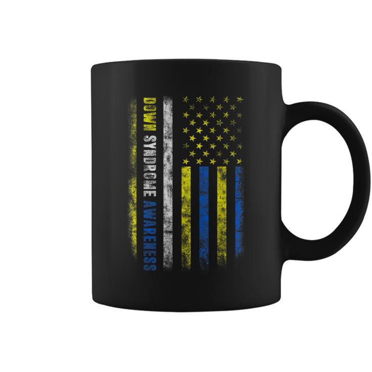 Camisa De Concienciaciónobre Elíndrome De Down Con Bandera De Estados Unidos Taza de café