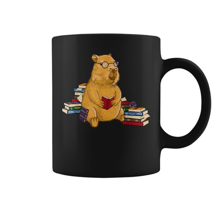 Capybara Reading Books Graphic Print Coffee Mug