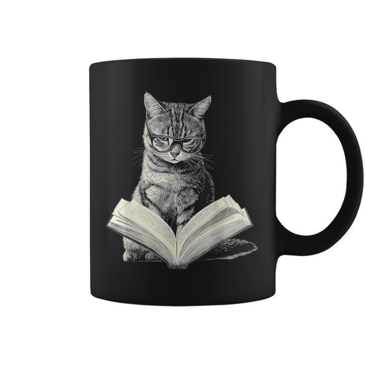 Cat Bookworm Reading Book Graphic Graphic Print Coffee Mug
