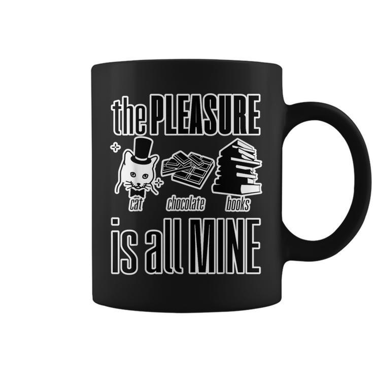 Cat Chocolate Books All Mine Graphic Print Coffee Mug