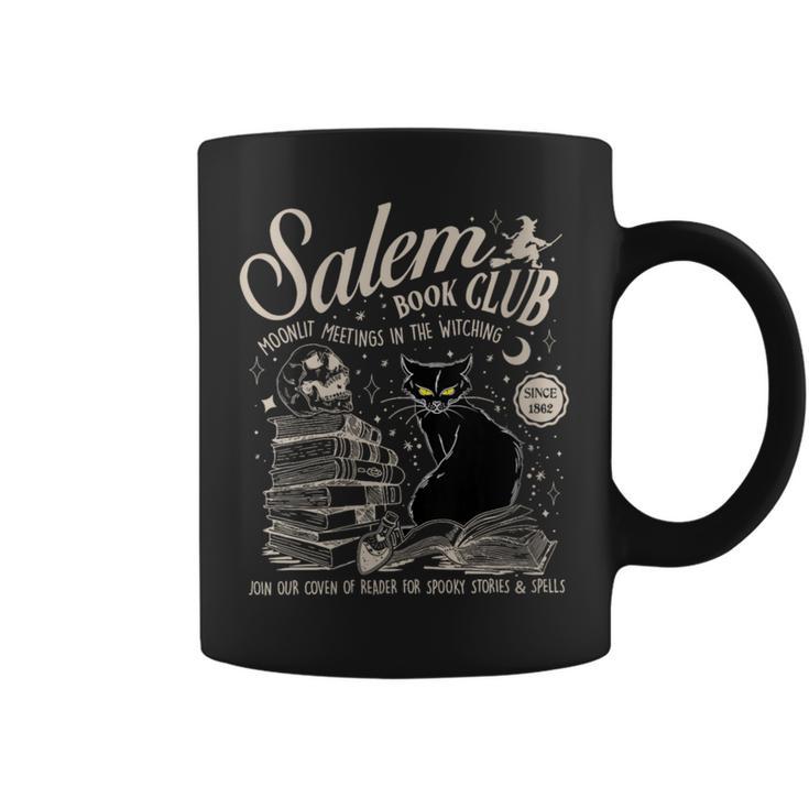 Cat Witch Salem Book Club Reading Halloween Book Lover Graphic Print Coffee Mug
