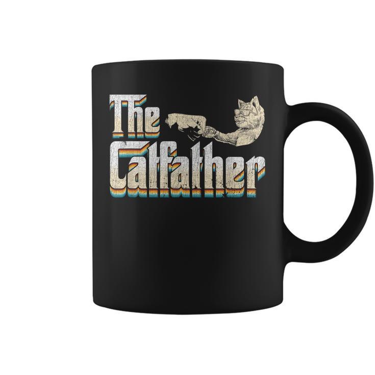 The Catfather 面白い猫 お父さん 父の日 ビンテージ 猫 父親 コーヒーマグ