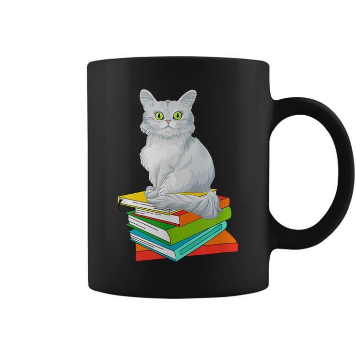 Cats And Books Lover Persian Cat For Men Women Kids Graphic Print Coffee Mug