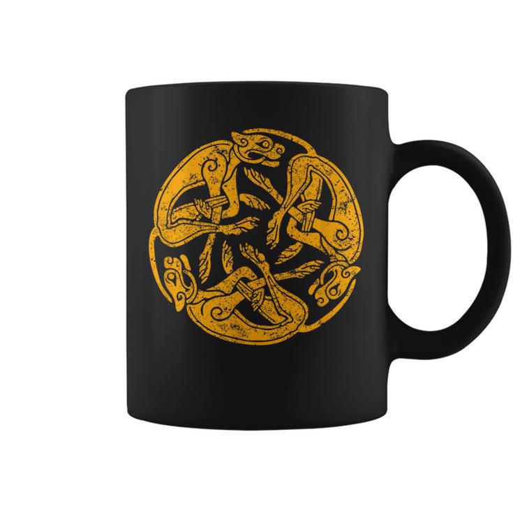 Celtic Book Of Kells Trinity Hounds Graphic Print Coffee Mug