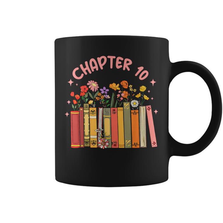 Chapter 10th Birthday Bookworm 10 Years Old For Book Loves Graphic Print Coffee Mug