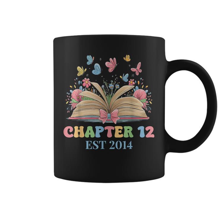 Chapter 12 Years Old 12th Birthday Butterfly Bow Book Lover Graphic Print Coffee Mug