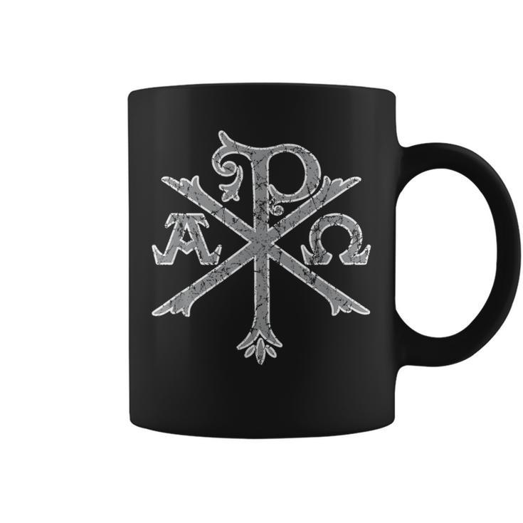 Chi Rho Christogram Alpha And Omegaアンティーク調 コーヒーマグ