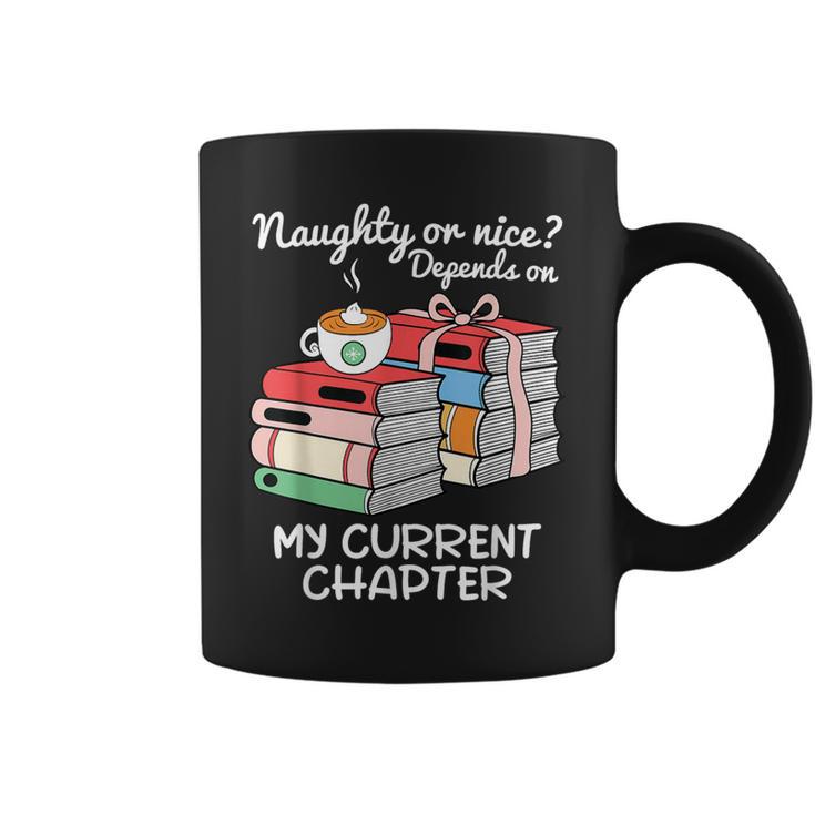 Christmas Book Lovers Naughty Or Nice Graphic Print Coffee Mug