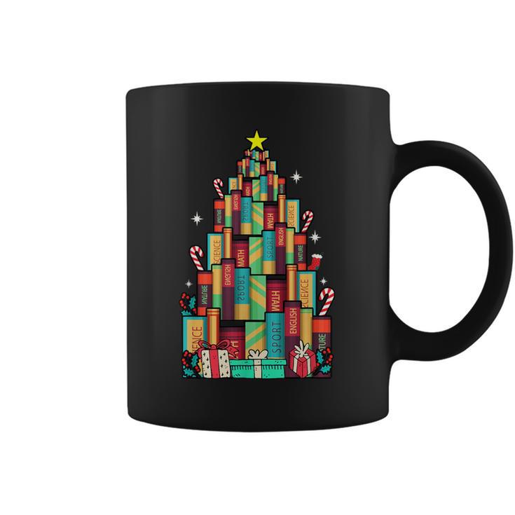 Christmas Book Tree Holiday Loves Reading Bookworm Graphic Print Coffee Mug