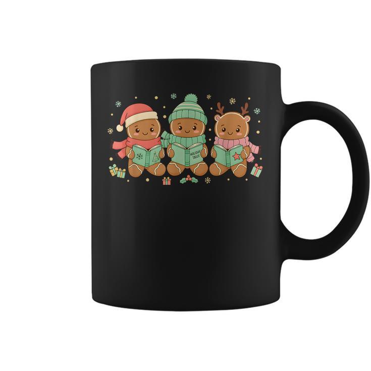 Christmas Library Gingerbread Man Books Lover Bookworm Graphic Print Coffee Mug
