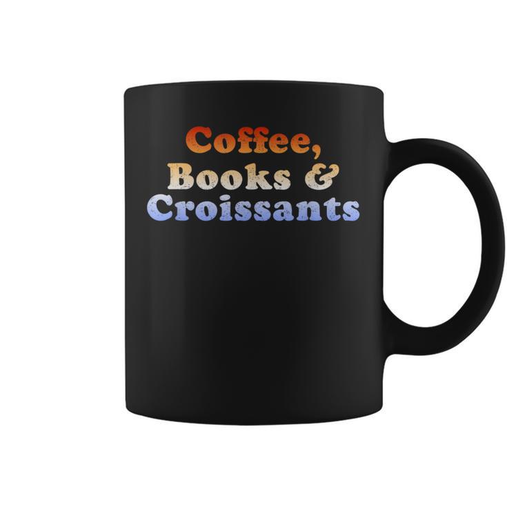 Coffee Books & Croissants Retro Vintage Graphic Print Coffee Mug