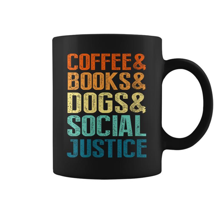 Coffee Books Dogs Social Justice Tee Graphic Print Coffee Mug