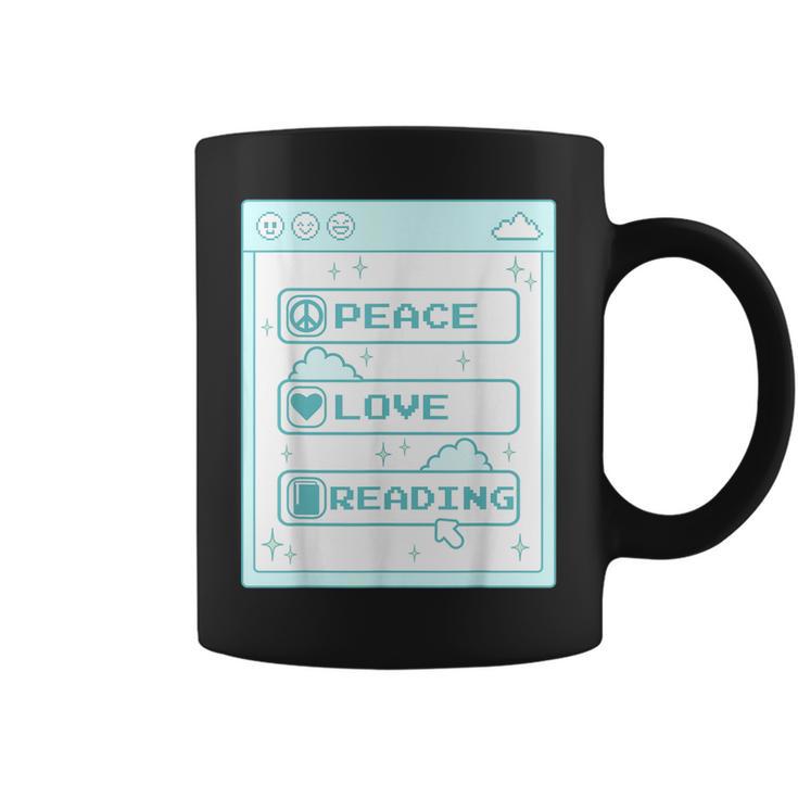 Computer Geek Peace Love Reading Cool Book Lover Bookworm Graphic Print Coffee Mug