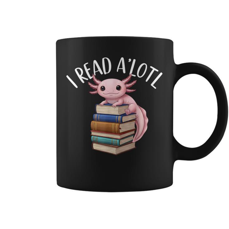 Cool Axolotl Reading Library Book Lover Reading Women Men Graphic Print Coffee Mug