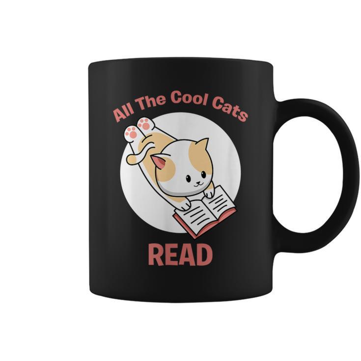 All The Cool Cats Read Book And Cat Lover Graphic Print Coffee Mug