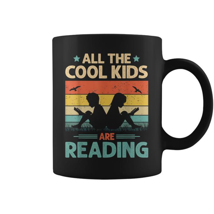 All The Cool Kids Are Reading Retro Book Lovers Reader Nerd Graphic Print Coffee Mug