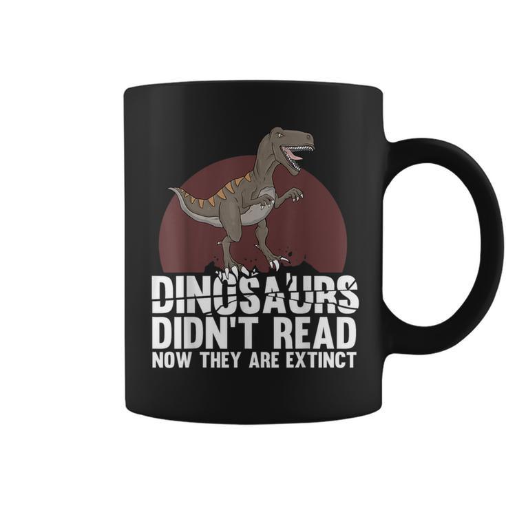 Cool Reading Teacher For Men Women Read Books Dinosaur Book Graphic Print Coffee Mug