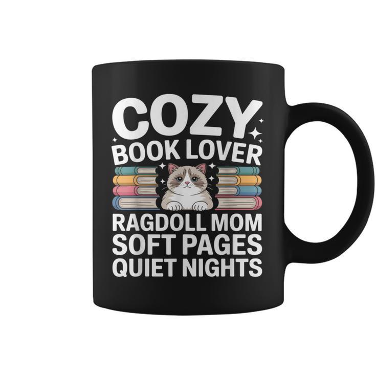 Cozy Book Lover Ragdoll Mom Soft Pages Quiet Nights Graphic Print Coffee Mug